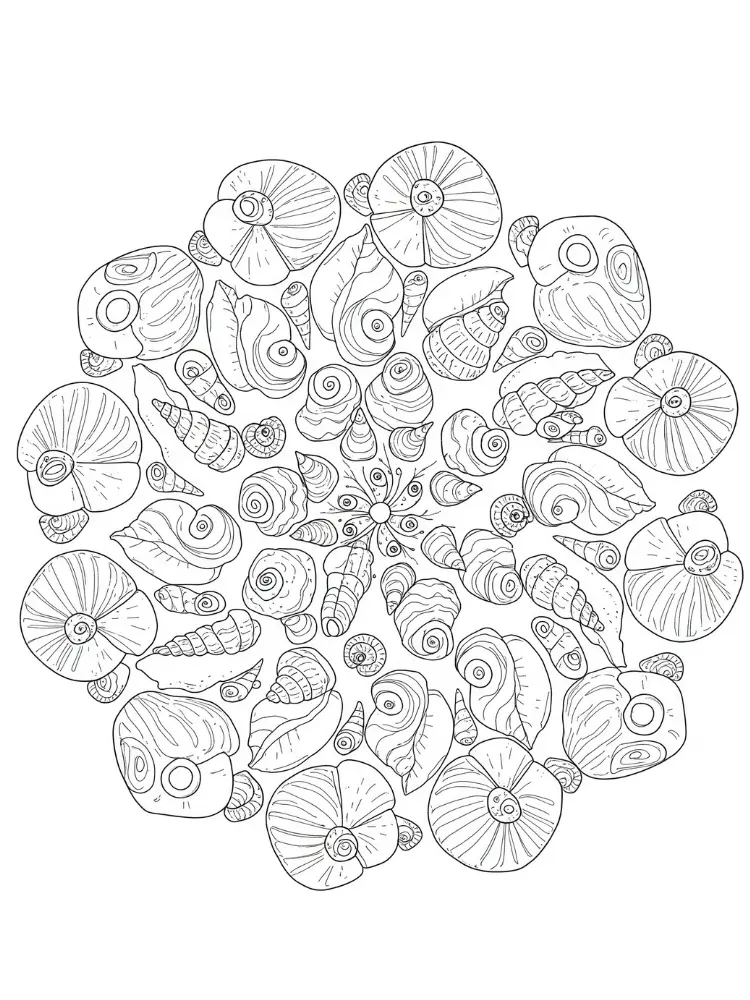 Shells coloring pages 3