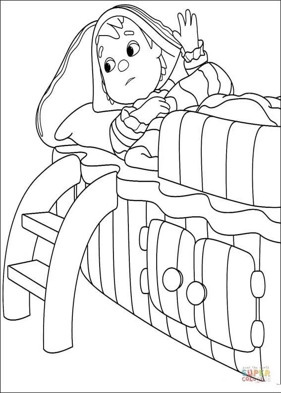 Enfermo En La Cama Para Colorear 13
