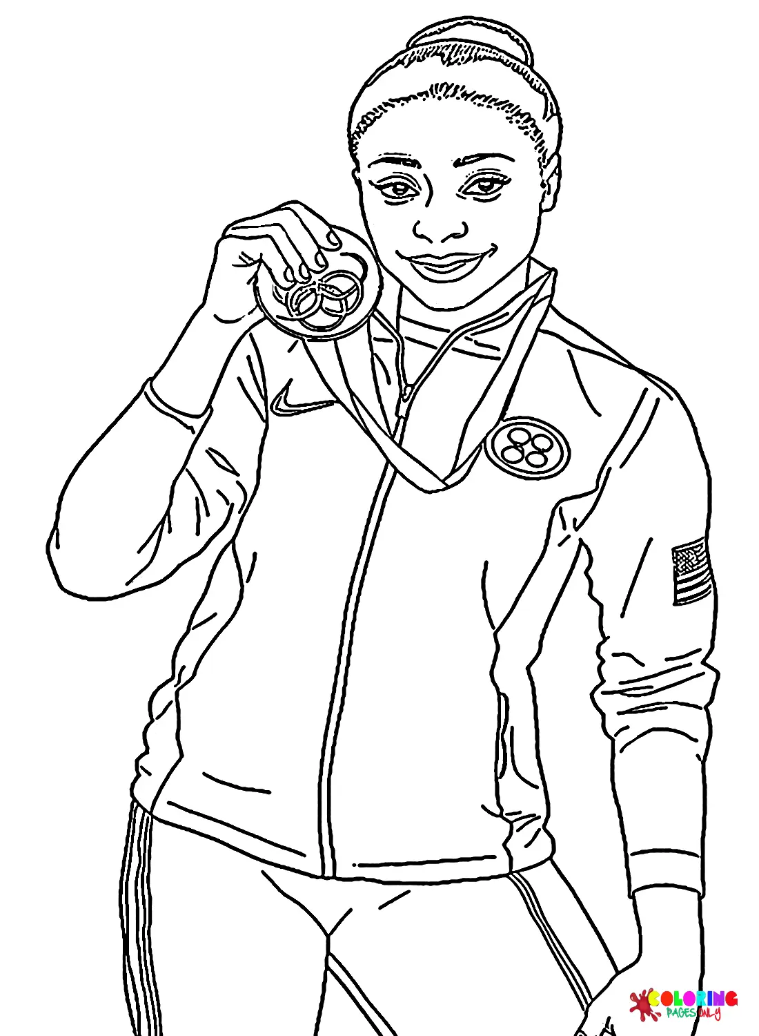 Desenhos de Simone Biles Para Colorir 6