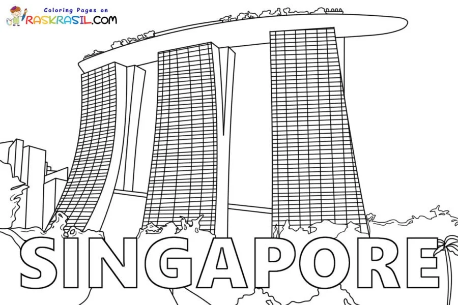 Singapore Coloring Pages 1