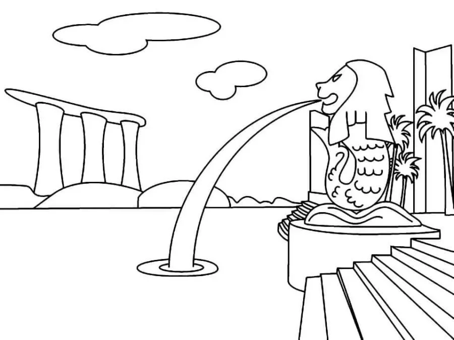 Singapore Coloring Pages 13