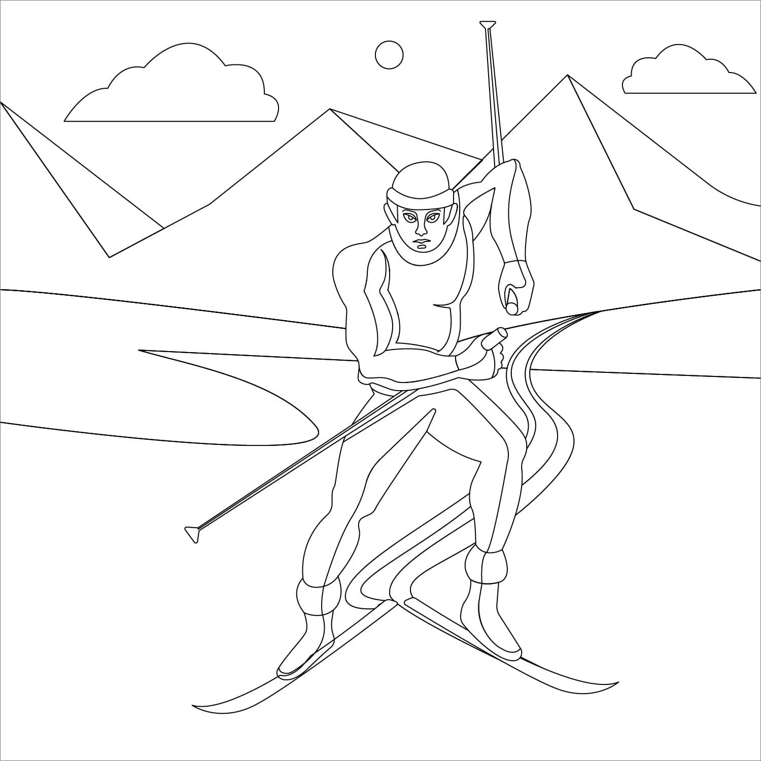 Skiing Coloring Pages 34