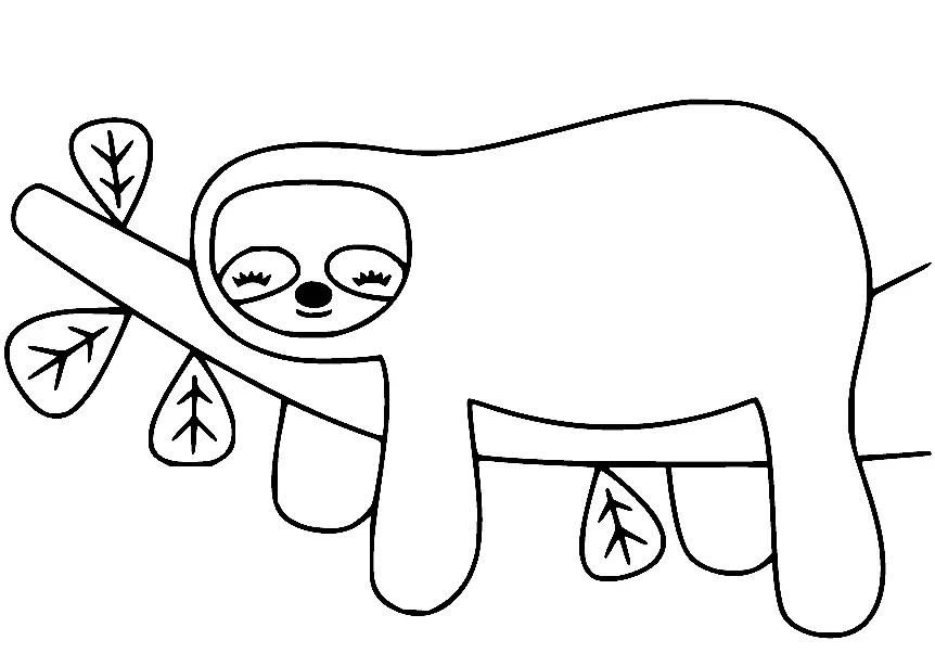 Sloth Coloring Pages 1