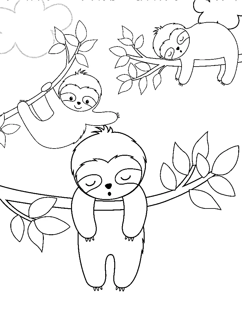 Sloth Coloring Pages 18