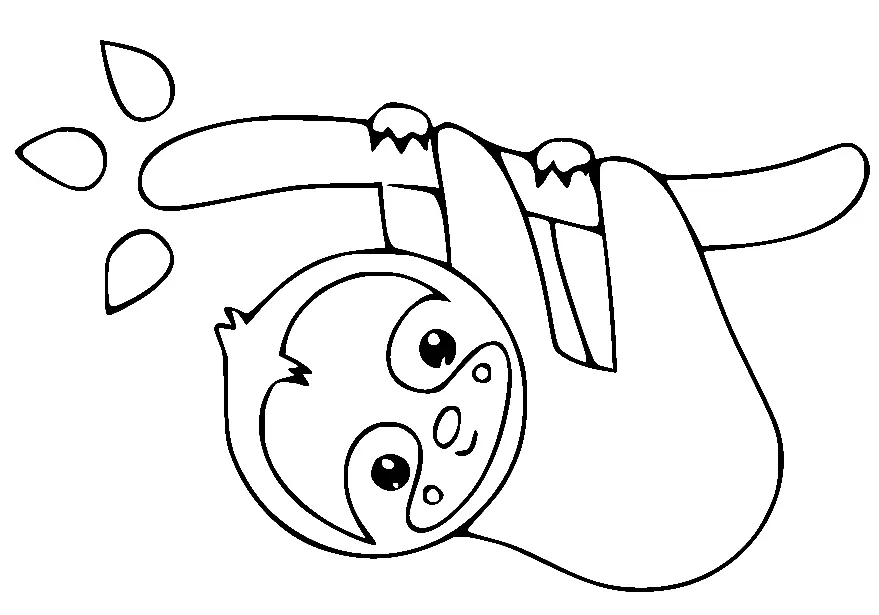 Sloth Coloring Pages 2