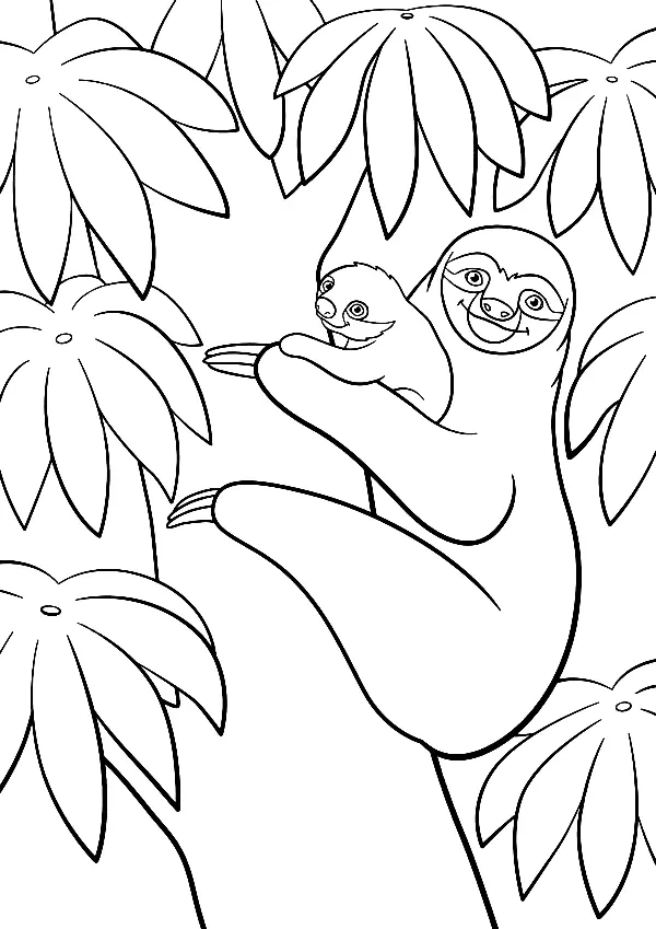 Sloth Coloring Pages 27