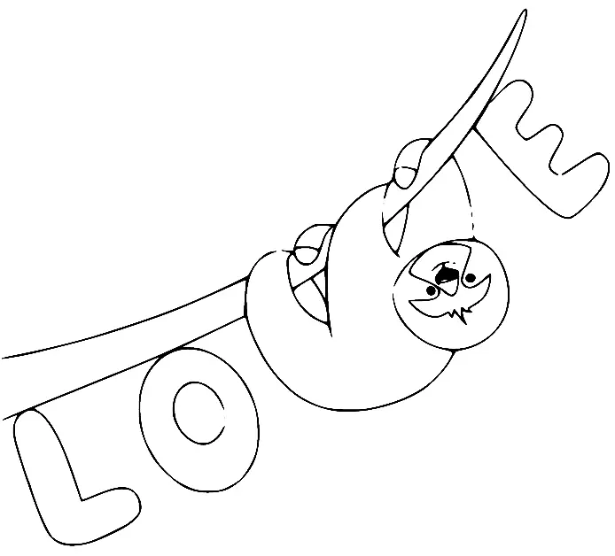 Sloth Coloring Pages 4