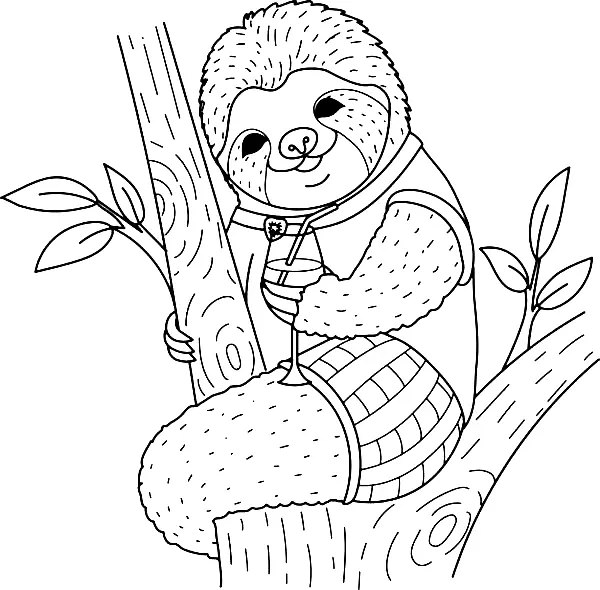 Sloth Coloring Pages 47