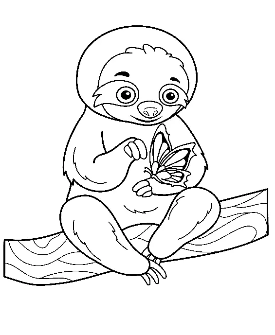 Sloth Coloring Pages 7