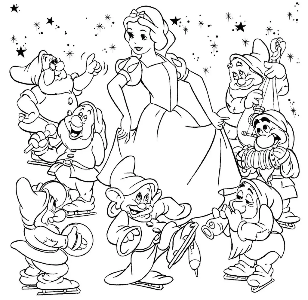Snow White and the Seven Dwarfs Coloring Pages 1