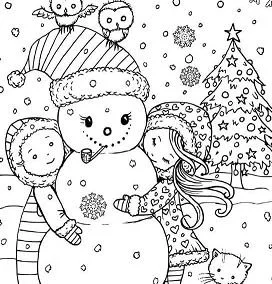 Muneco Nieve Para Colorear 15