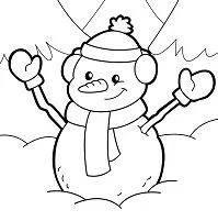 Muneco Nieve Para Colorear 17