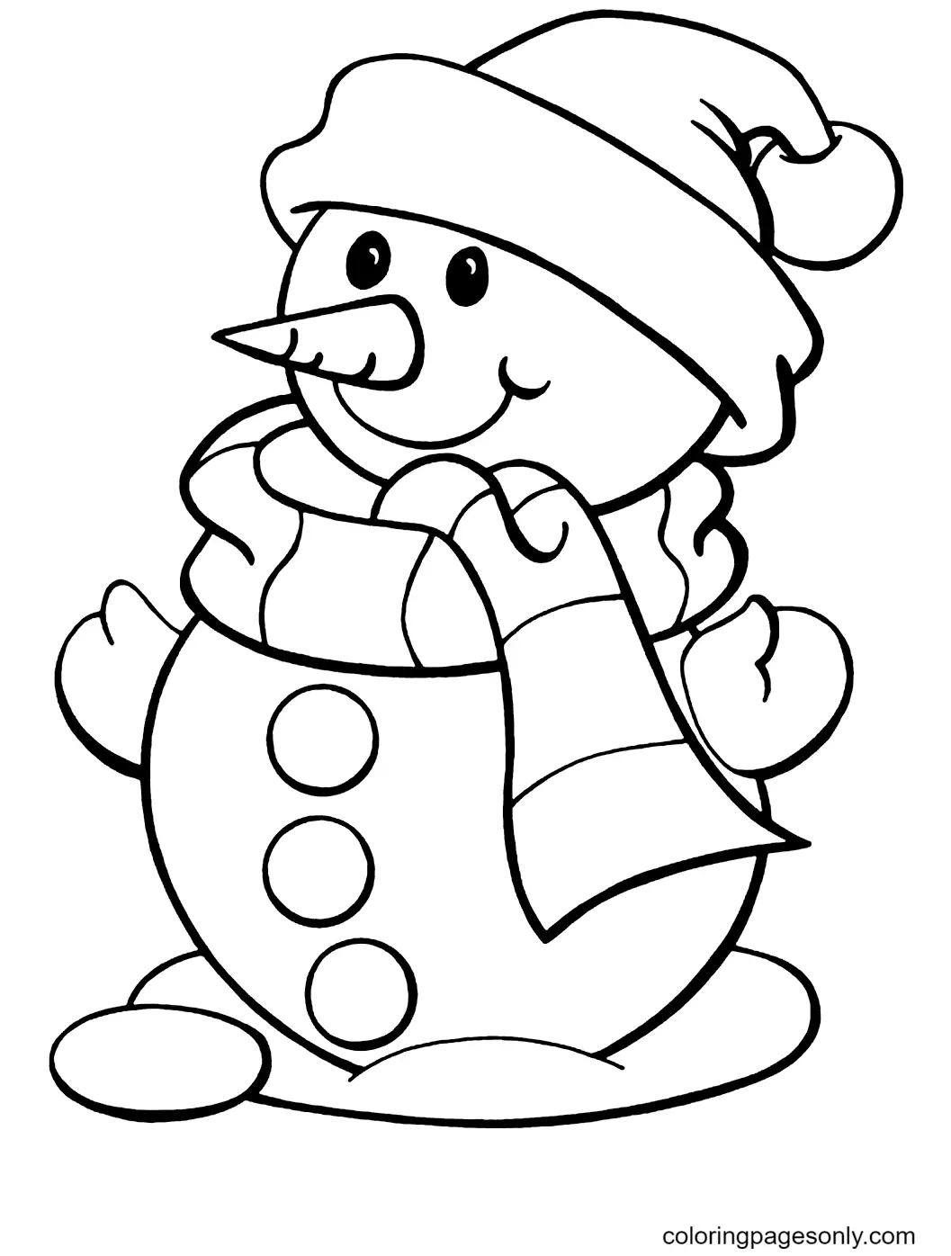 Muneco Nieve Para Colorear 2