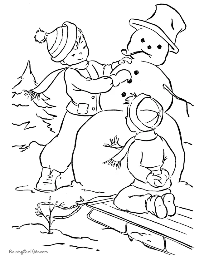 Muneco Nieve Para Colorear 23
