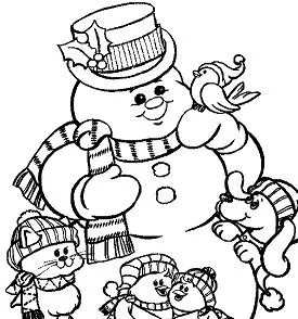 Muneco Nieve Para Colorear 24