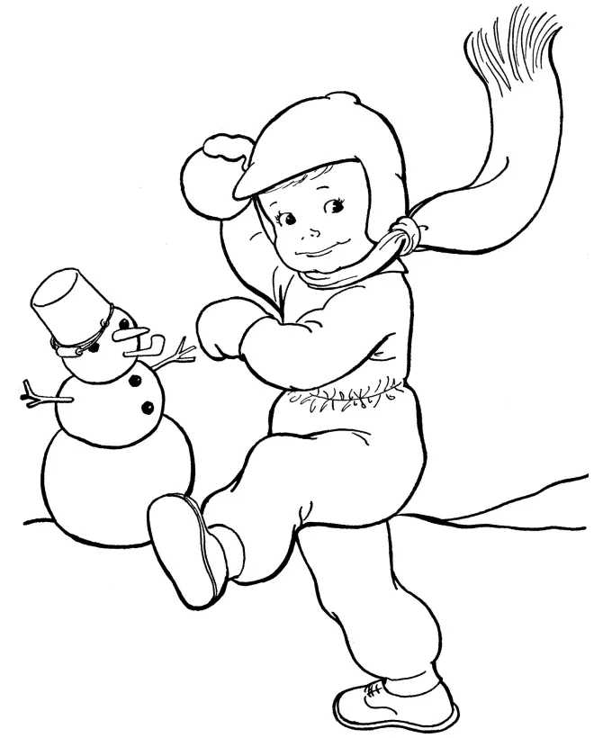 Muneco Nieve Para Colorear 25
