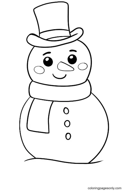 Muneco Nieve Para Colorear 3