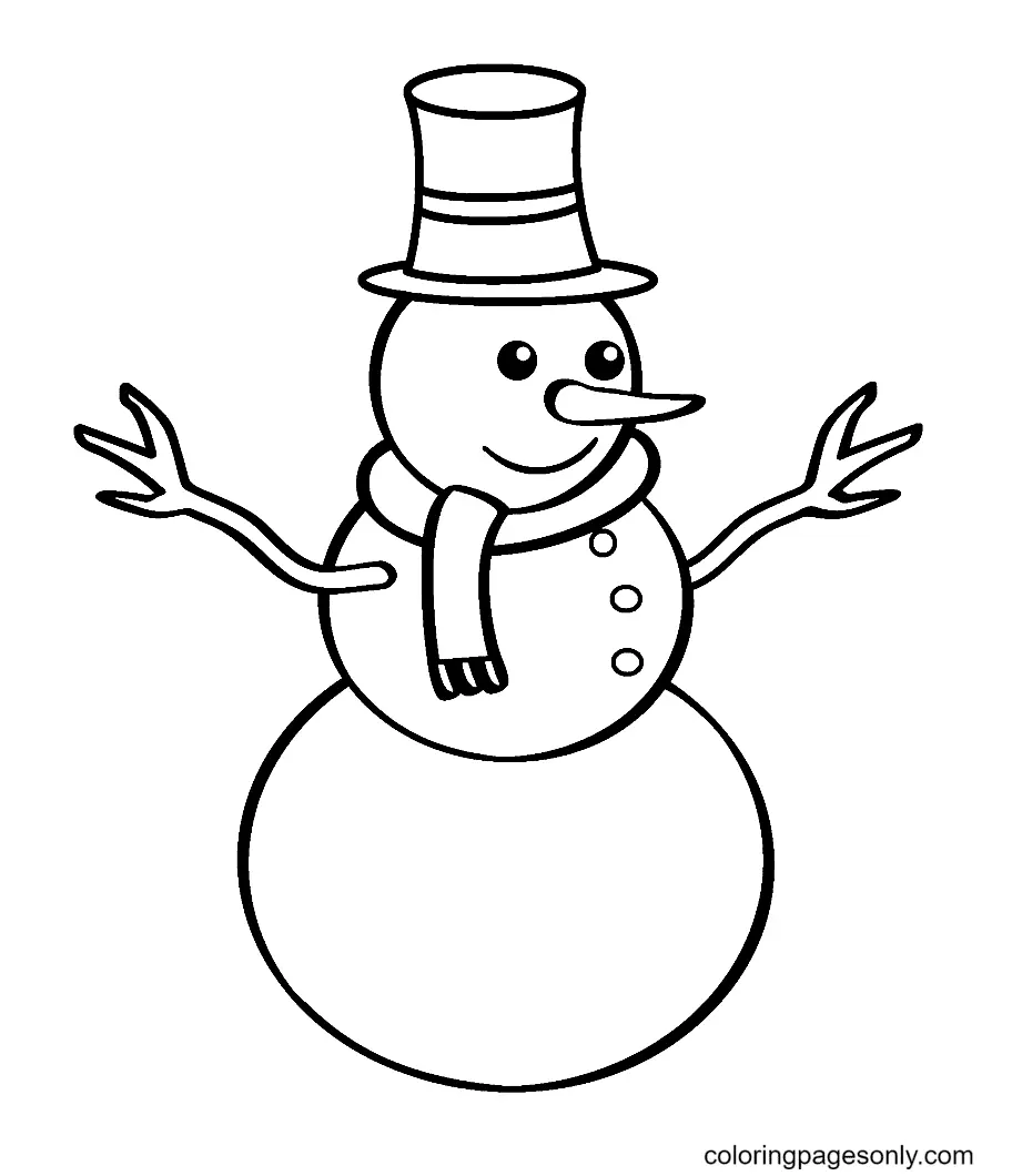 Muneco Nieve Para Colorear 36