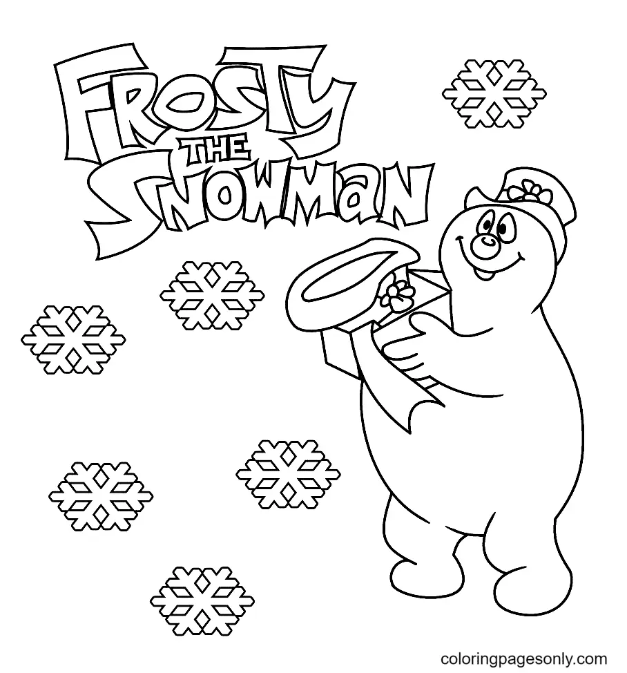 Muneco Nieve Para Colorear 44