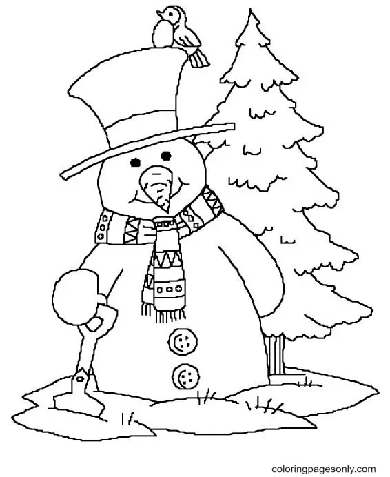 Muneco Nieve Para Colorear 64