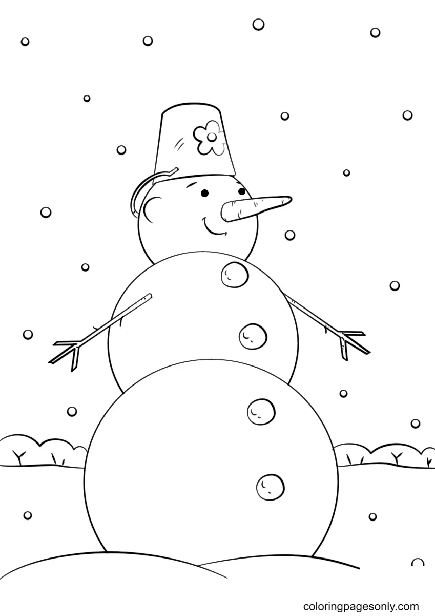 Muneco Nieve Para Colorear 75