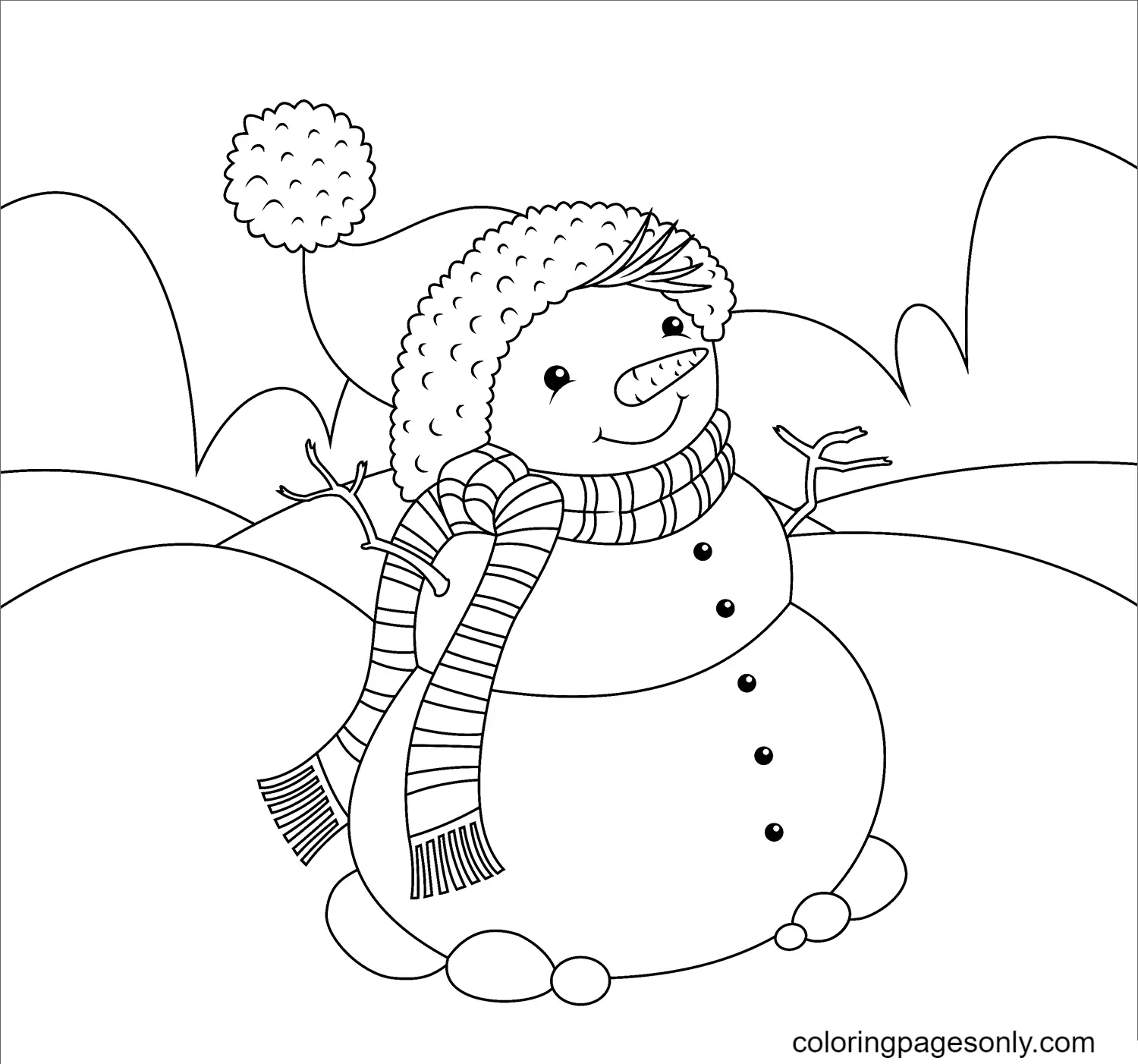 Muneco Nieve Para Colorear 83