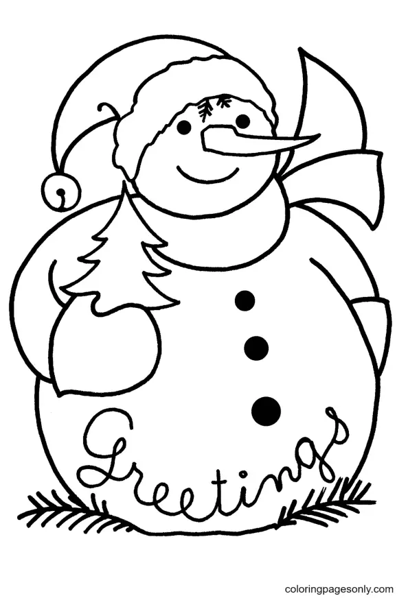 Muneco Nieve Para Colorear 84