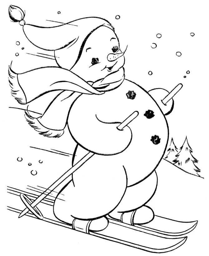 Muneco Nieve Para Colorear 9