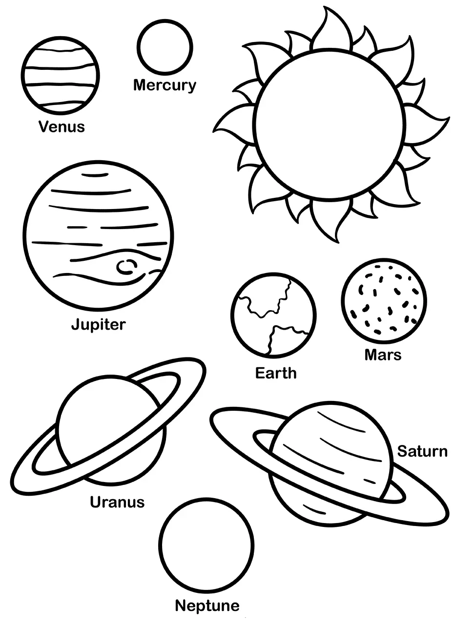 Del Sistema Solar Para Colorear 13