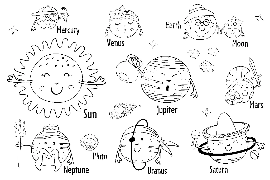 Del Sistema Solar Para Colorear 7