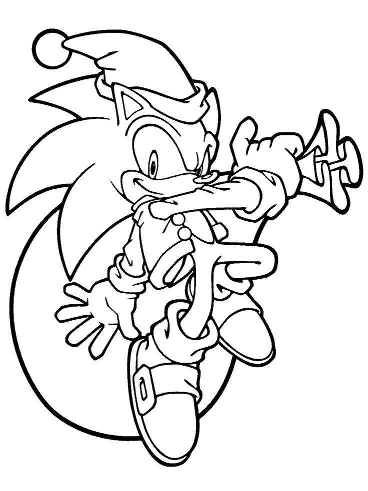 Sonic Navidad Para Colorear 2