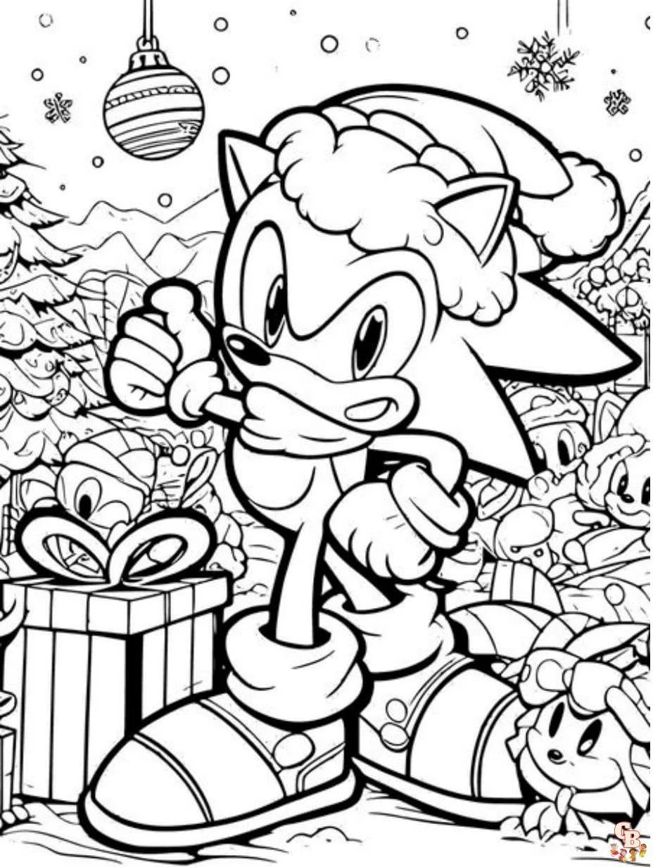 Sonic Navidad Para Colorear 7