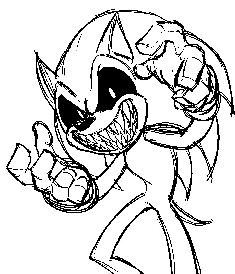Sonic Exe Para Colorear 16