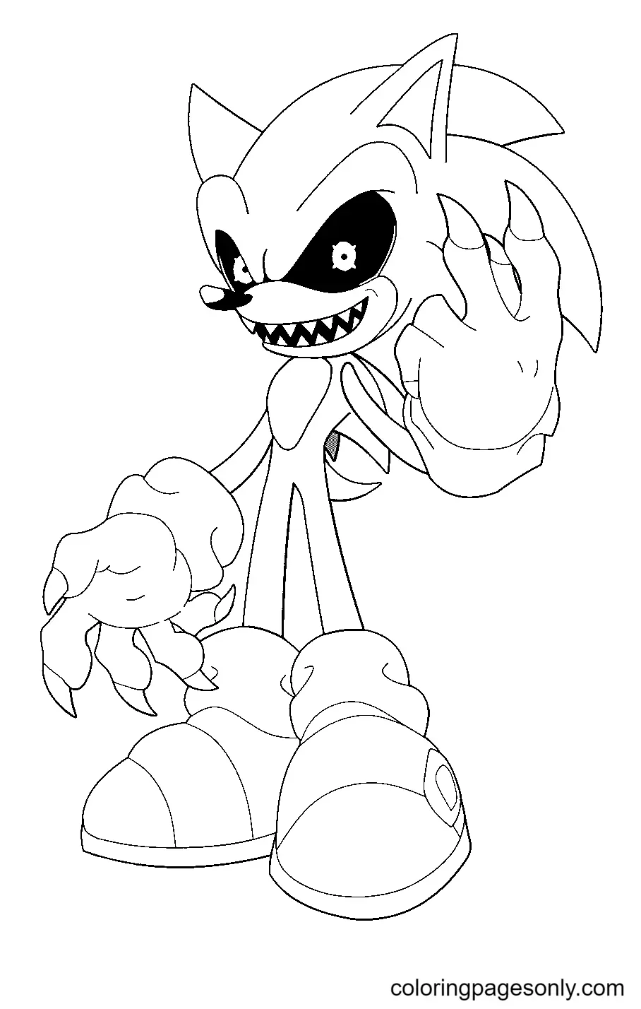 Sonic Exe Para Colorear 4