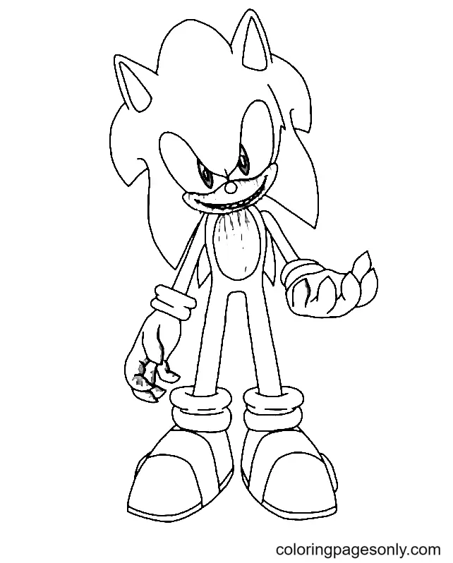 Sonic Exe Para Colorear 9