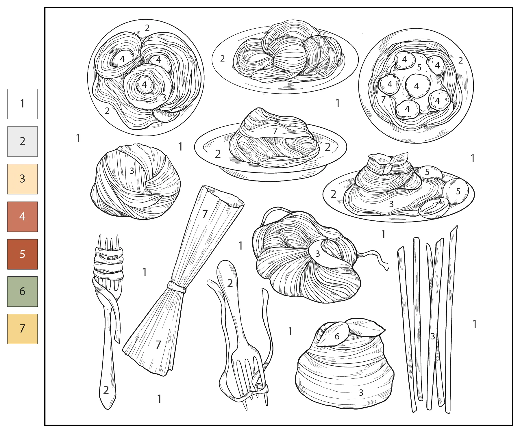 Spaghetti Coloring Pages 22
