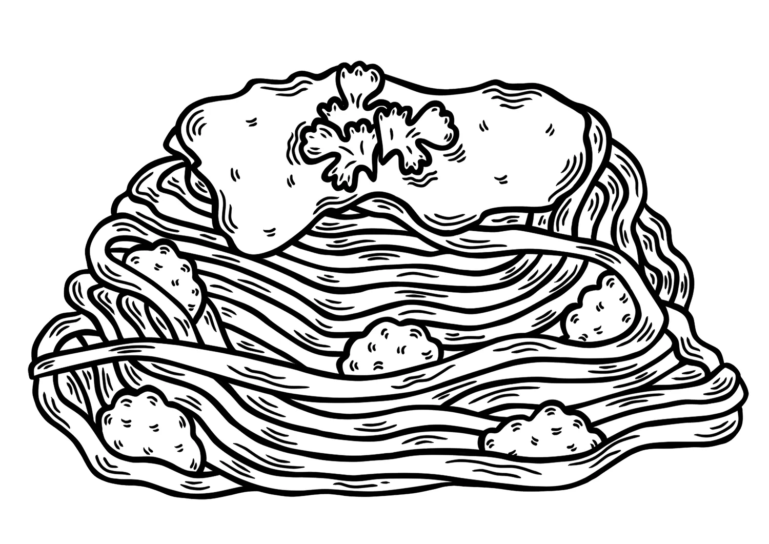 Spaghetti Coloring Pages 3