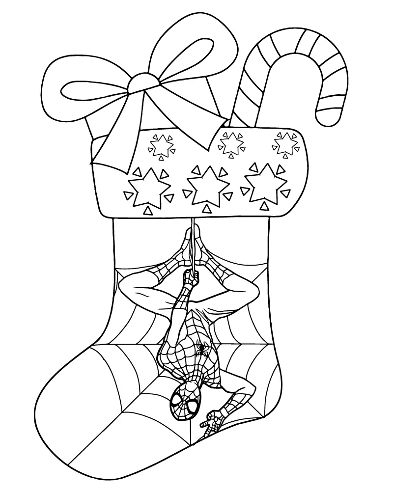 Spiderman Weihnachts-Ausmalbilder 11