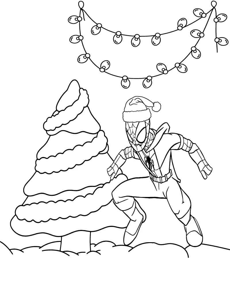 Spiderman Weihnachts-Ausmalbilder 12