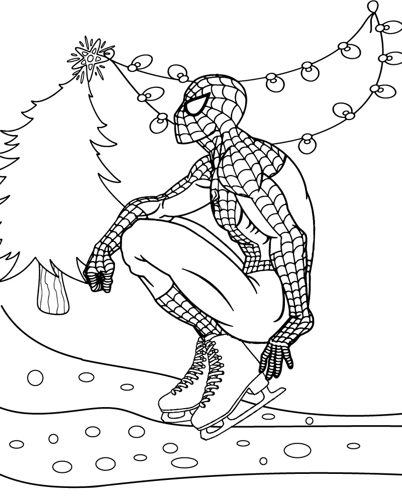 Spiderman Weihnachts-Ausmalbilder 15