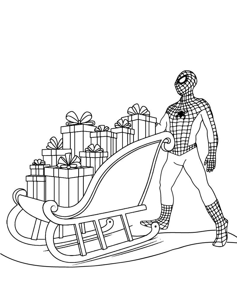 Spiderman Weihnachts-Ausmalbilder 18