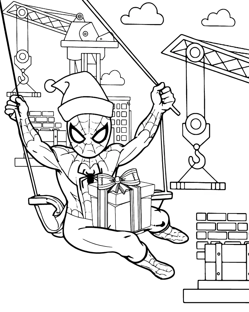 Spiderman Weihnachts-Ausmalbilder 19