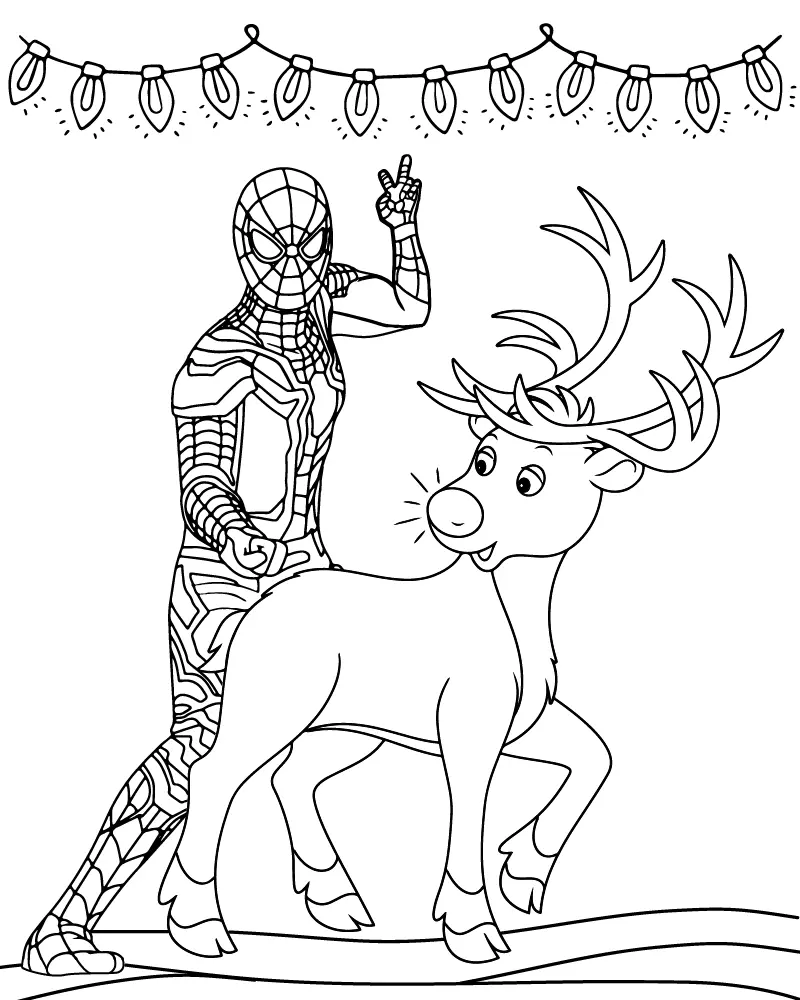 Spiderman Weihnachts-Ausmalbilder 2