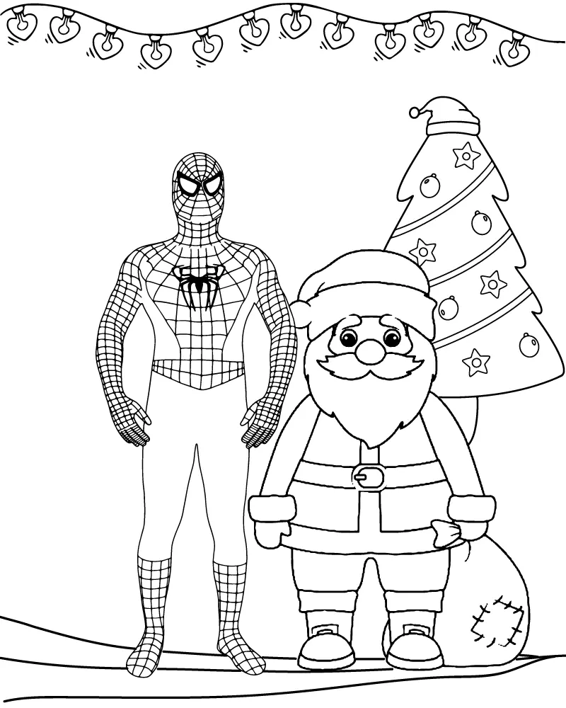 Spiderman Weihnachts-Ausmalbilder 3