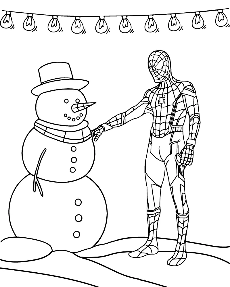 Spiderman Weihnachts-Ausmalbilder 4