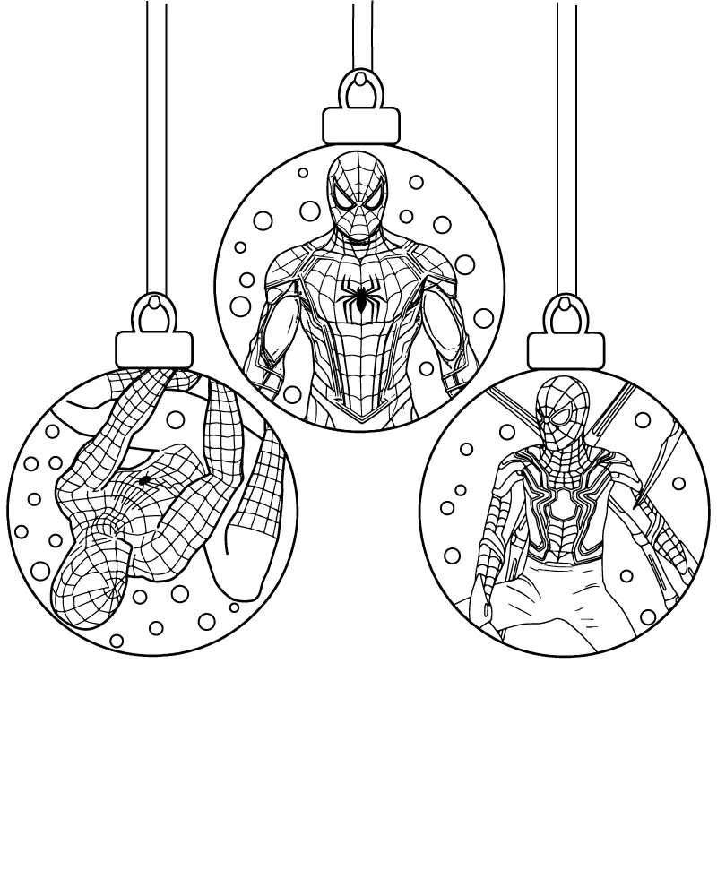 Spiderman Weihnachts-Ausmalbilder 9