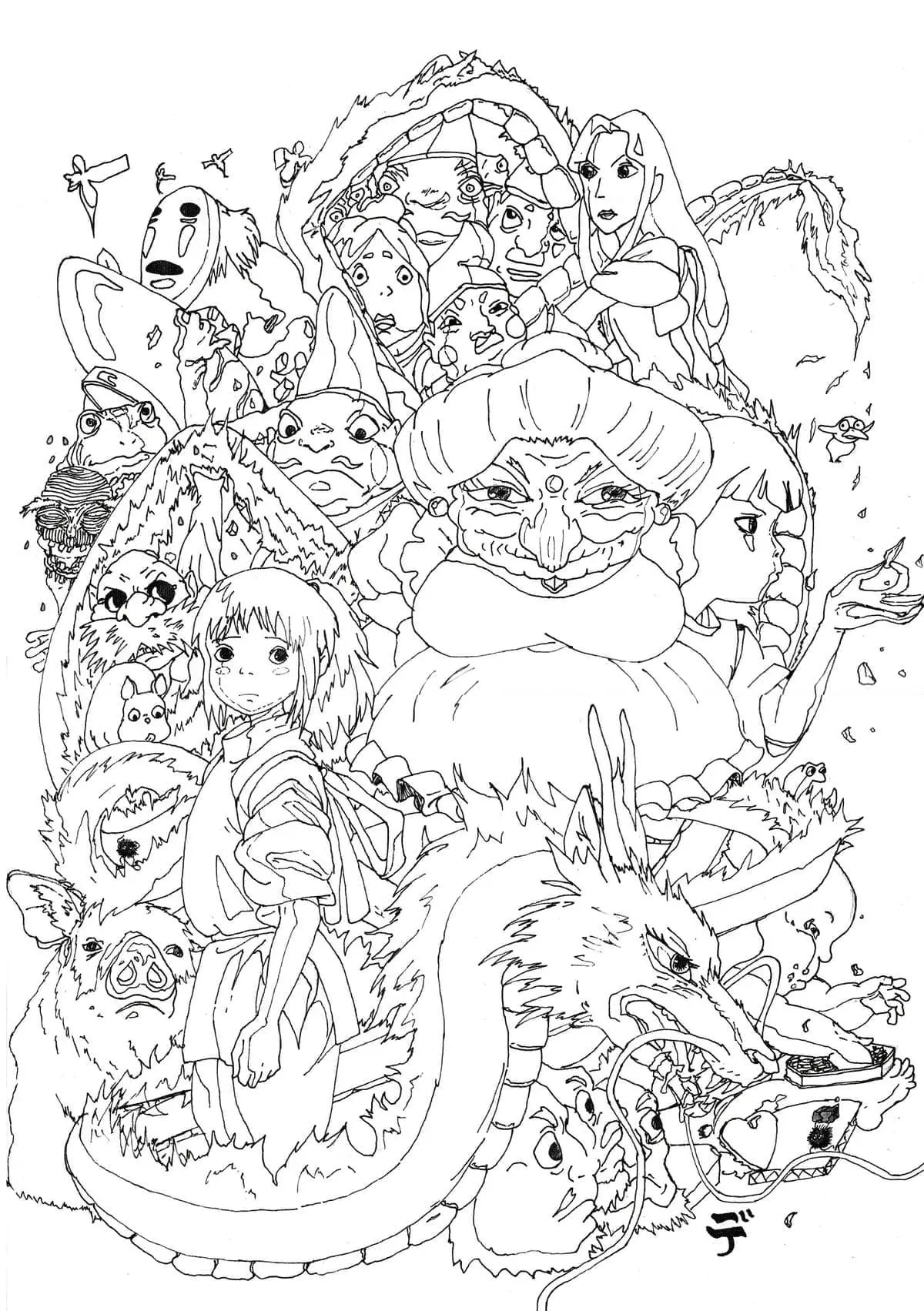 Spirited Away Coloring Pages 1