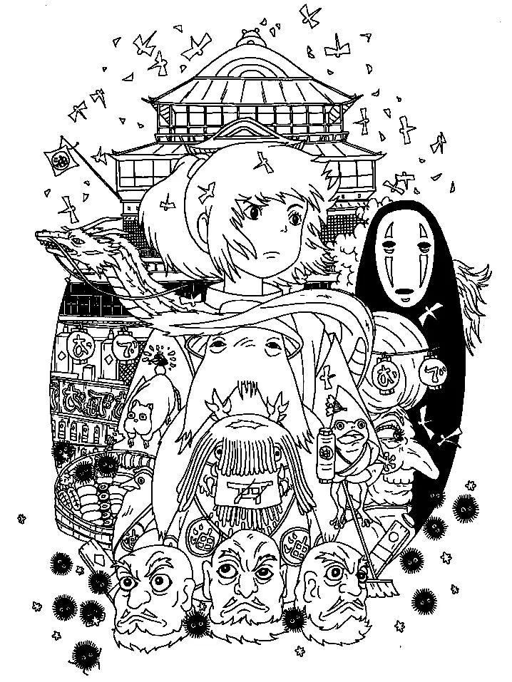 Spirited Away Coloring Pages 2