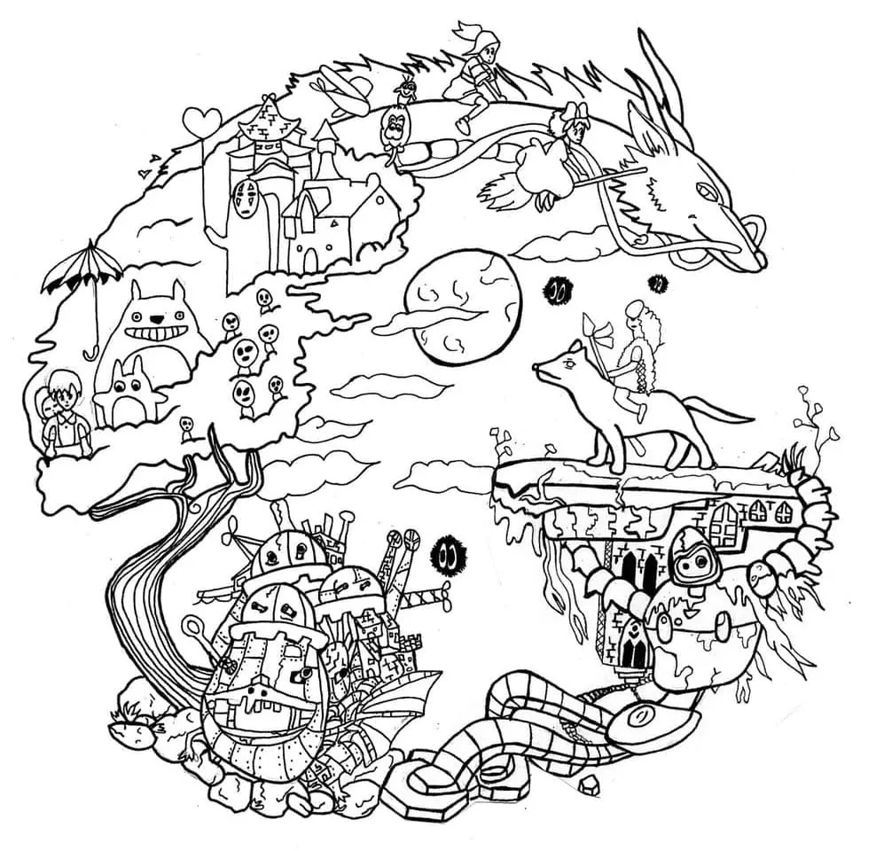 Spirited Away Coloring Pages 6
