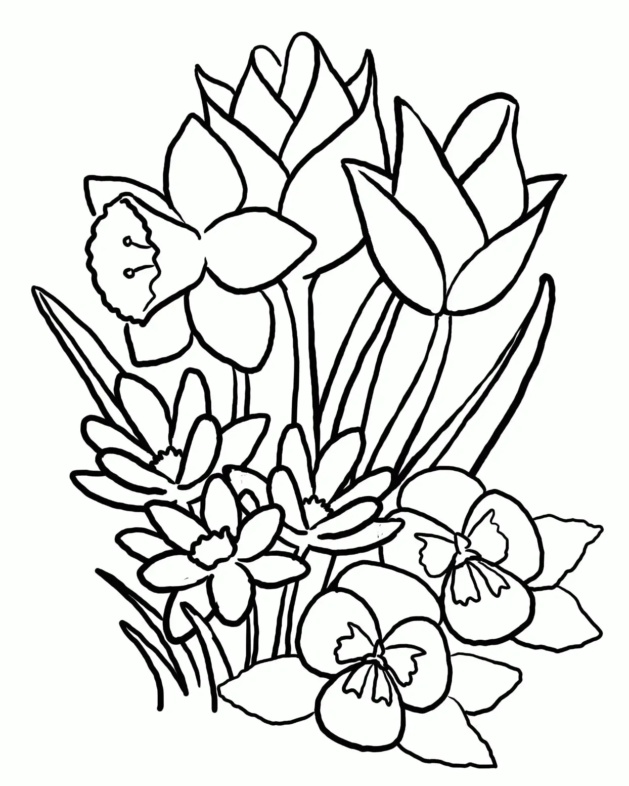 Spring Flowers Coloring Pages 23